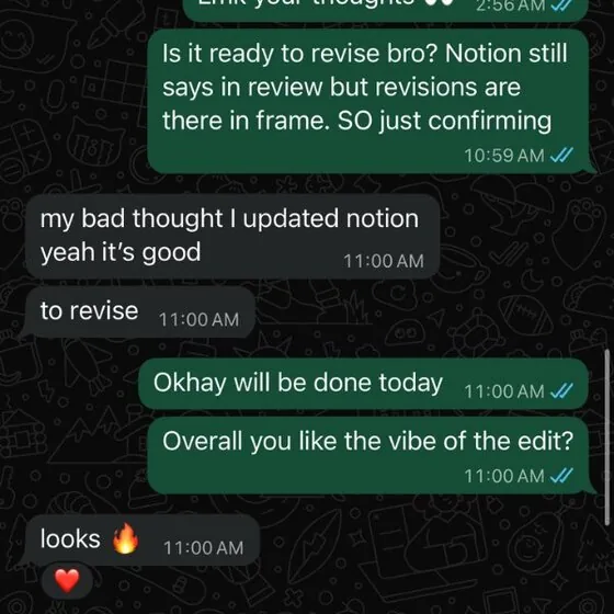 Client message from Eddie