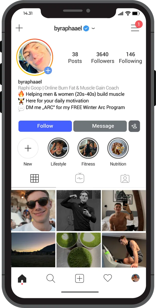 Raphi's Instagram before working with Zfuence — 3,640 followers